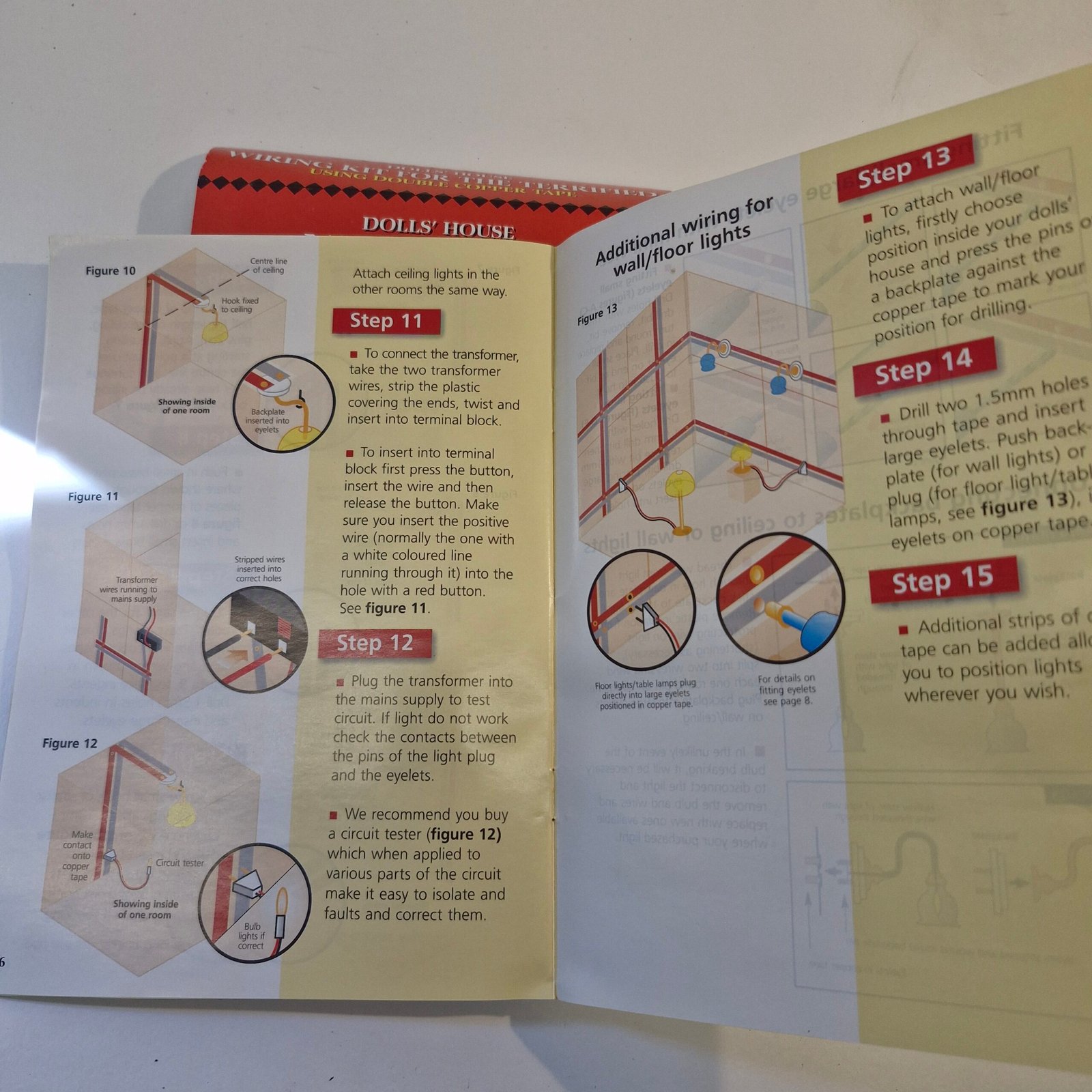 12th scale Dolls House Light Easy Wiring Kit using Copper Tape. DE009
