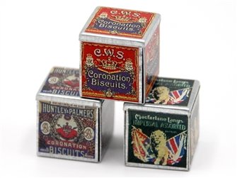 1 /12 scale Dolls House,  Biscuit Tins   set of 3       FD61