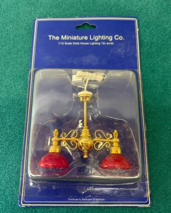 1/12 Dolls House Light - Red Twin Ceiling Light, LT6063R