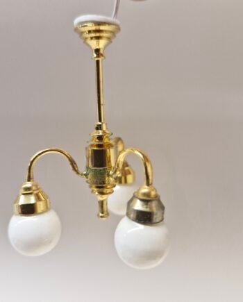 12th scale Dolls House Light 3 Arm Globe Ceiling Light    DL41