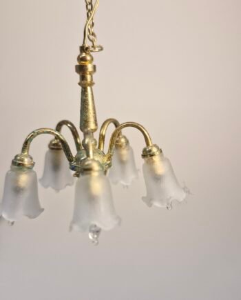 12th scale Dolls House Light 5 Arm Chandelier   Light    DL42