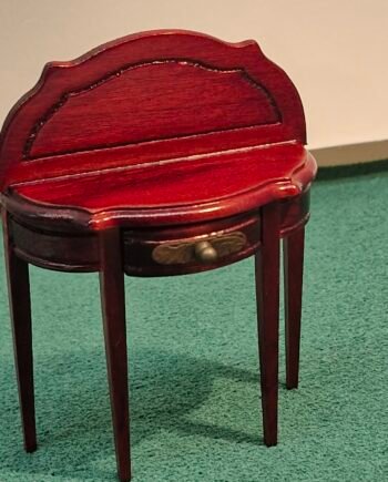1 /12 scale Dolls House Furniture  Half round side table Mahogany F3029M