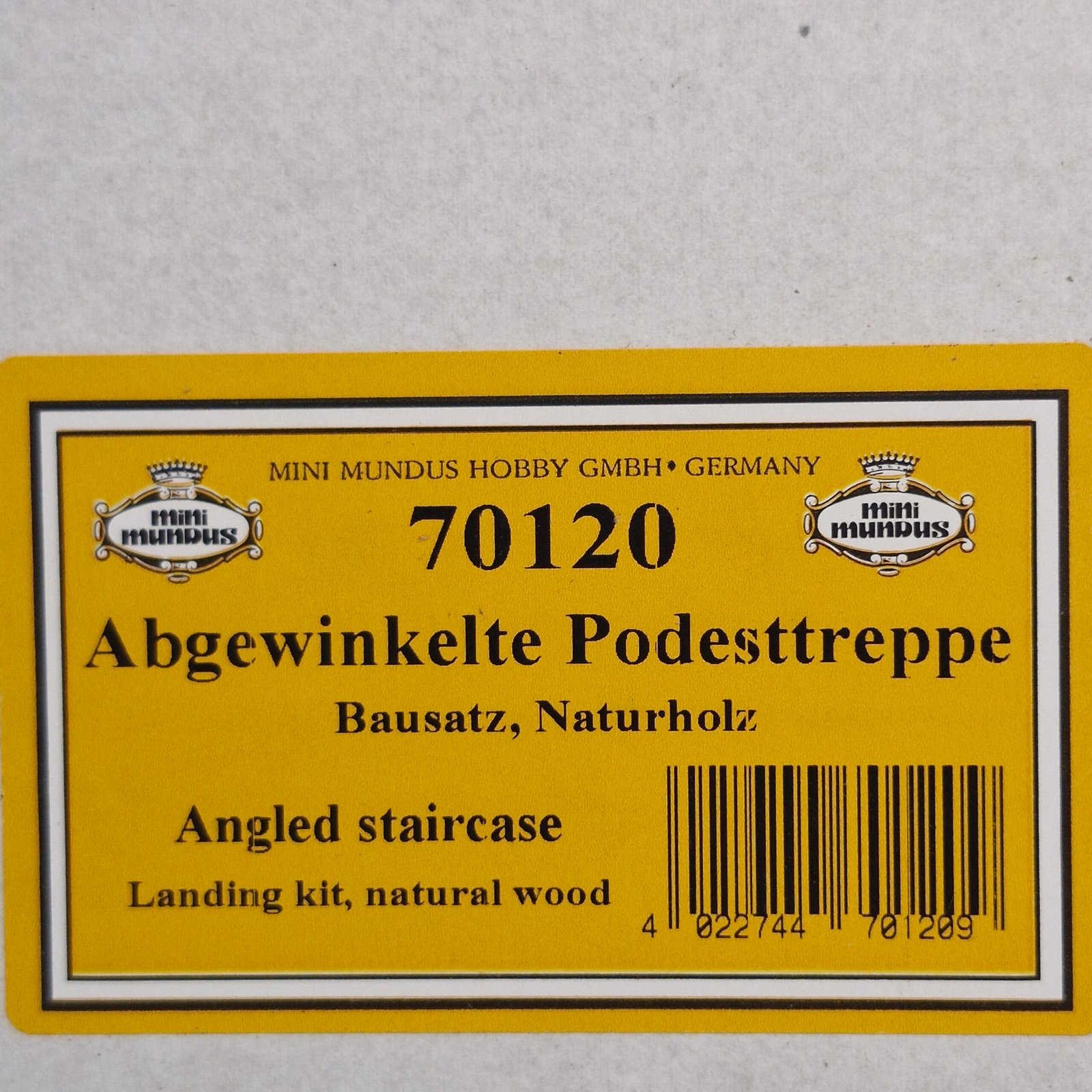 1:12th Scale Dolls House Mini Mundus Angle Stair kit MM70120