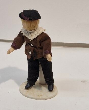 1:12th Scale Dolls House Miniatures, Porcelain Doll. Woman walking a Dog   KM17