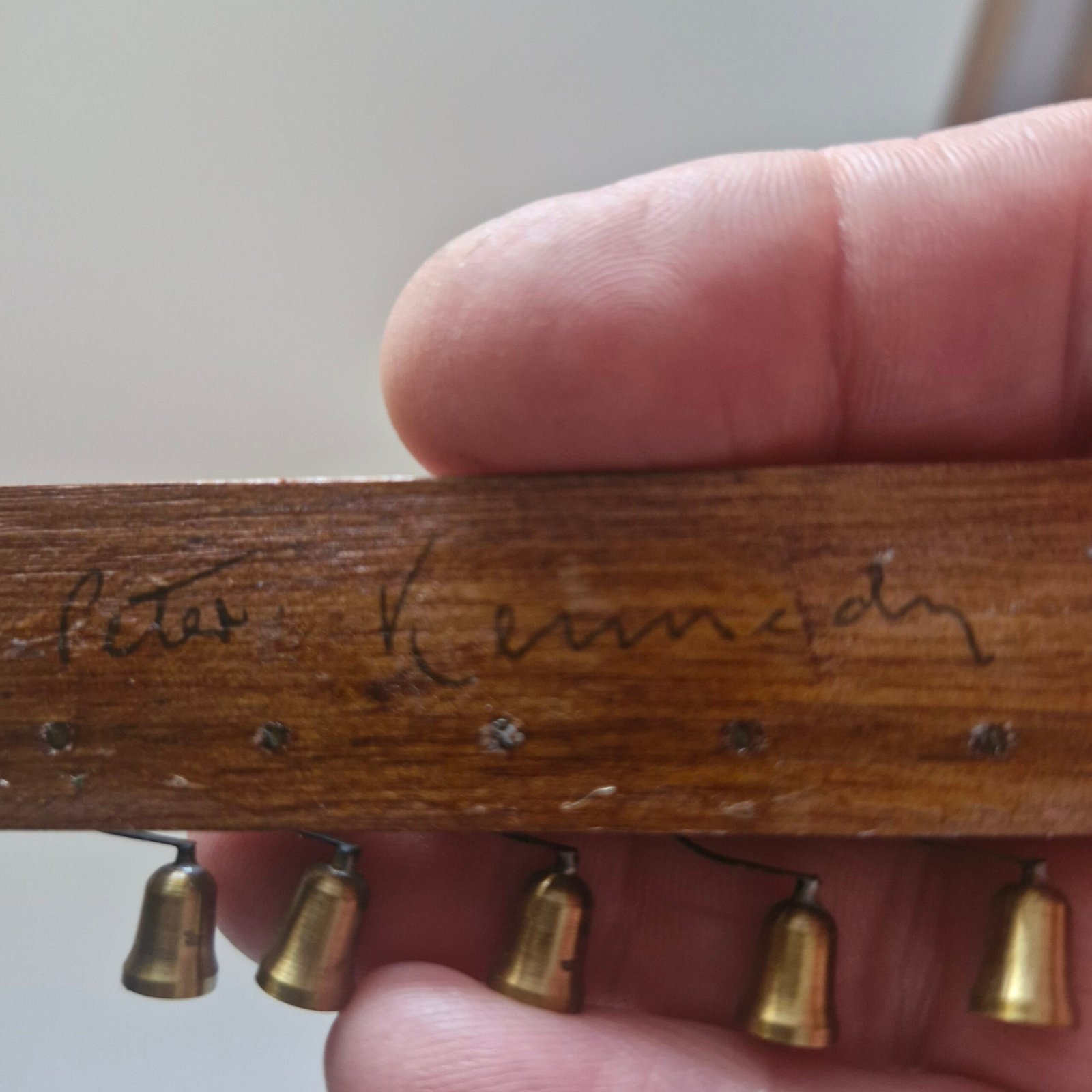 1/12th scale Dolls House Miniature Servant Bells on Wooden Board RP52