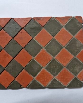 1 /12 scale   Dolls House   Dark Red & Old York Green Square Quarry Tiles - Rom5