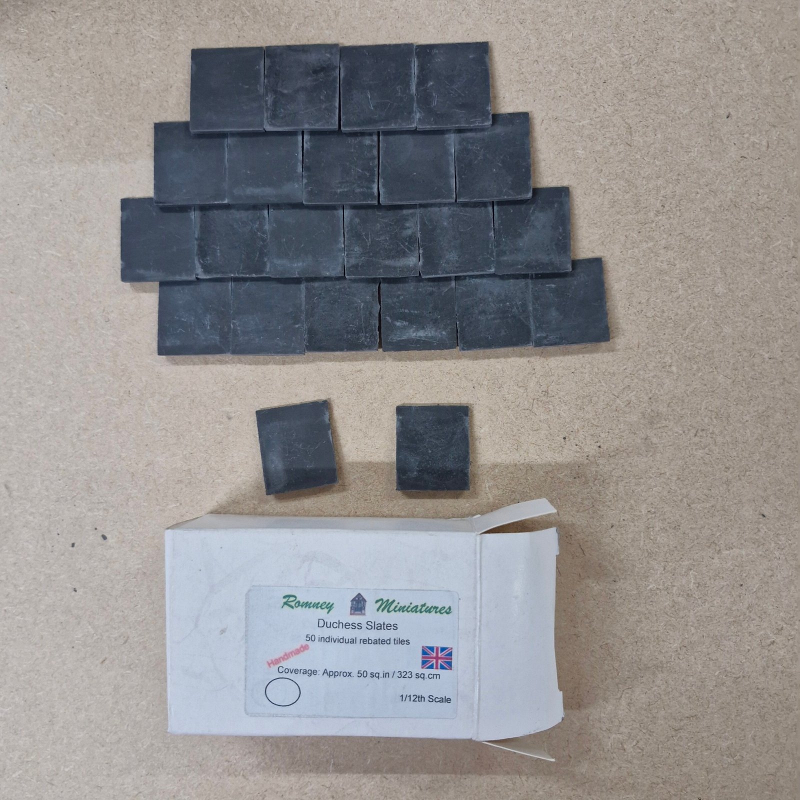 1 /12 scale Dolls House Duchess 1/2 Roof Tile Slate Coloured ROM8