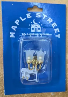 dolls house lighting  BARGAIN 12v Frosted Twin Wall Light MS1